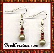 Gold Glass Pearl Earrings